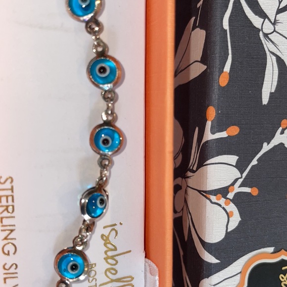 Isabella m. Of Boston Sterling silver “evil eye” bracelet 14 translucent stones - Picture 4 of 5